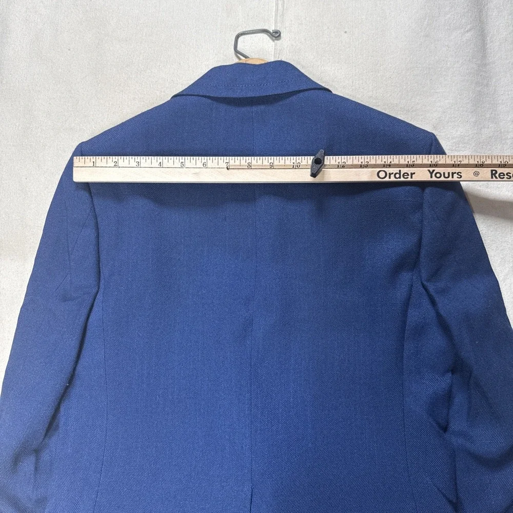 Stanley Blacker Blazer Mens 36L Navy Blue Gold Metal Buttons Red Lining